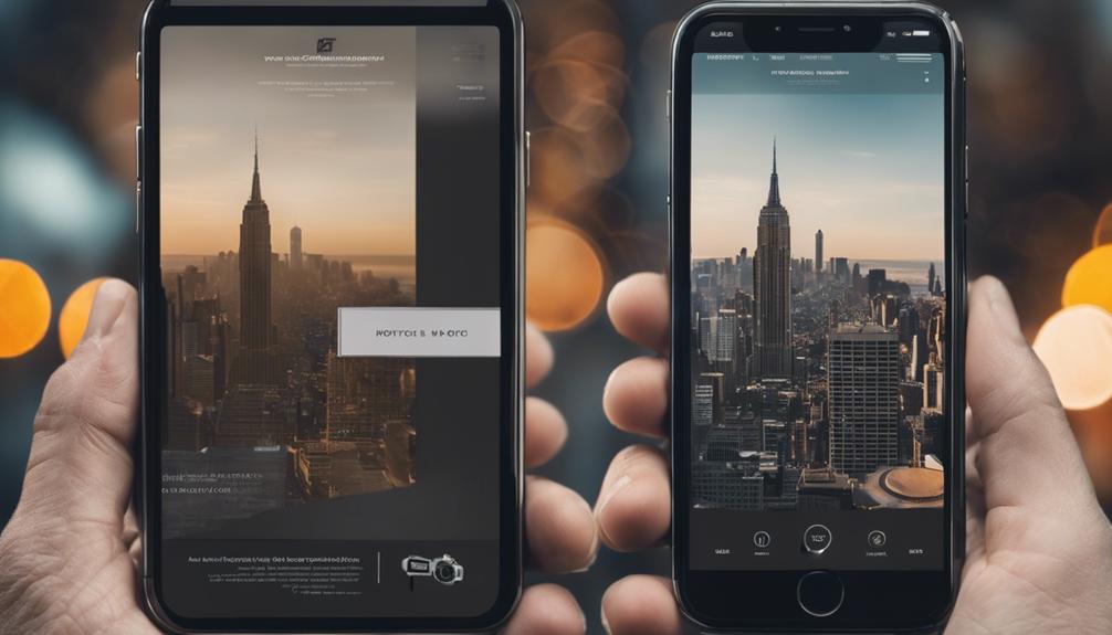 A pair of hands holding two iPhones with a view of a city skyline, highlighting the importance of ensuring your site is mobile-ready.