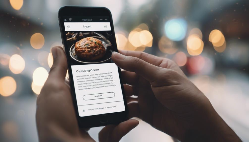 A person holding a phone with a restaurant app on it, ensuring their site is mobile-ready.
