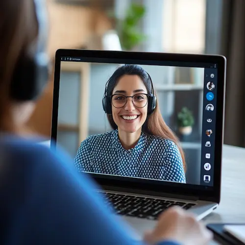 A screenshot of a one-on-one meeting showcasing web design services and digital marketing agency discussions on SEO optimization, responsive web design, and branding strategy for e-commerce solutions.