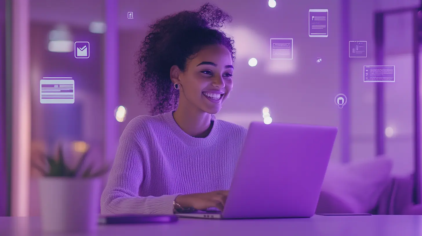 A smiling small business owner stands confidently, representing web design services, digital marketing agency expertise in SEO optimization, responsive web design, social media marketing, and more.