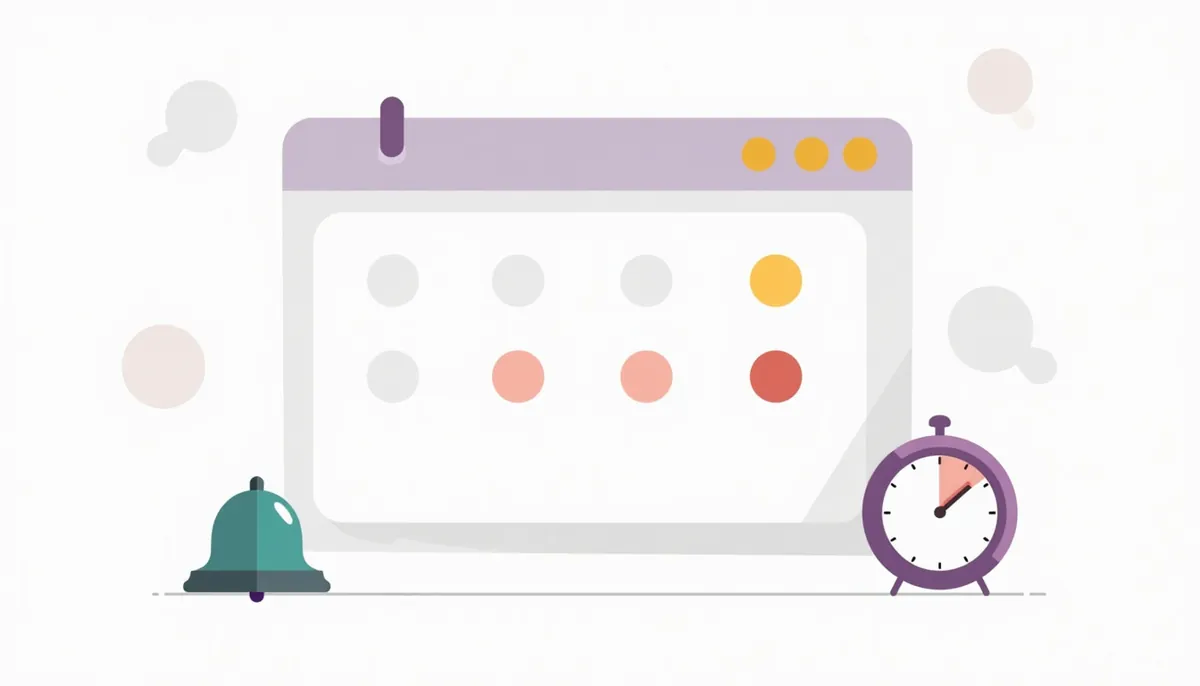 Illustration of a calendar with highlighted days and a reminder bell