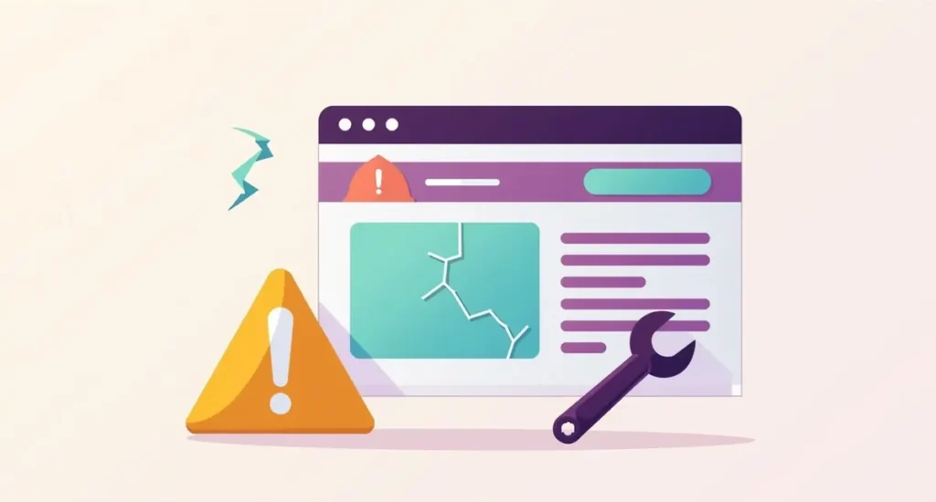 Illustration of an old cracked website window beside a fresh new one