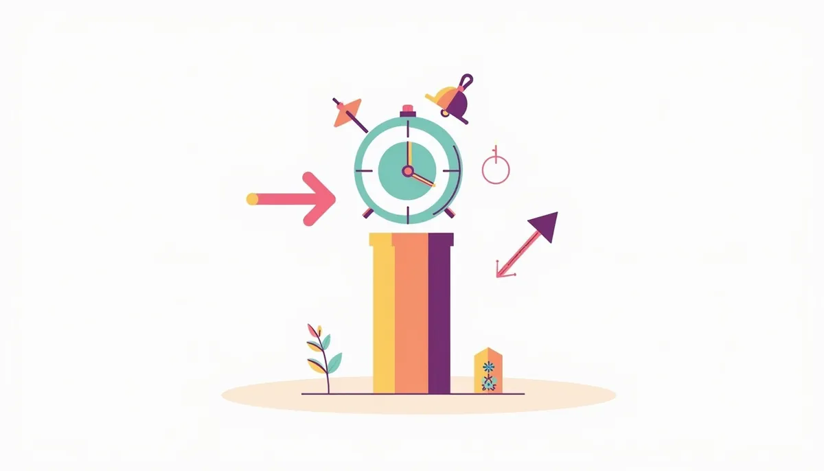 Sales Pipeline Automation: What To Automate At Each Stage 2 Illustration of a clock and a bell above a stack of colored bars standing for a deal that has sat too long