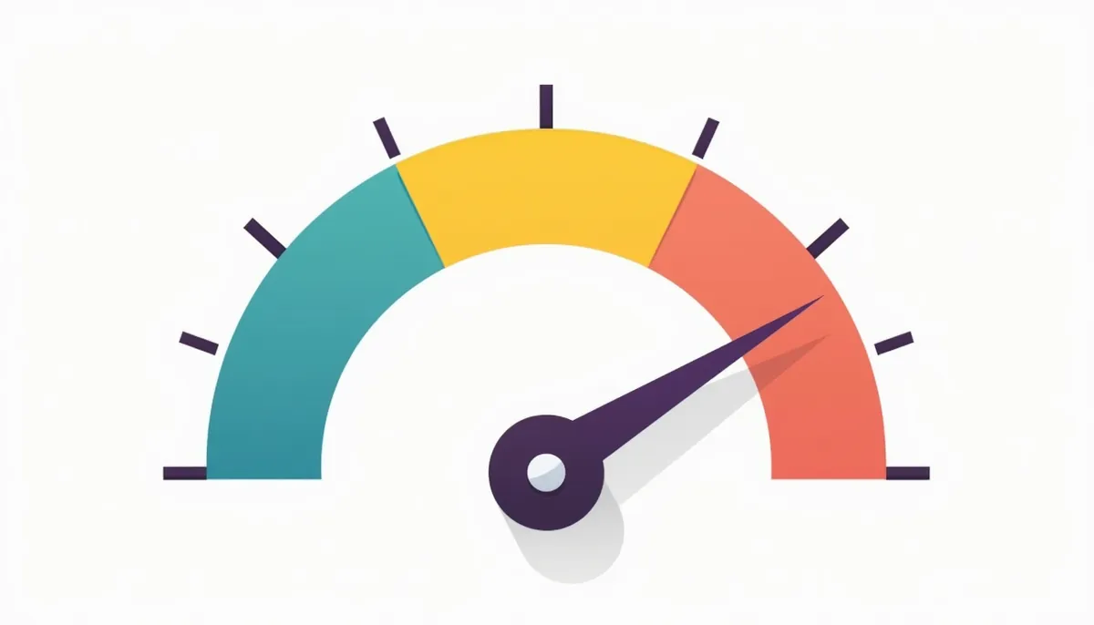 Sales Pipeline Automation: What To Automate At Each Stage 3 Illustration of a speed gauge with a needle in the upper range