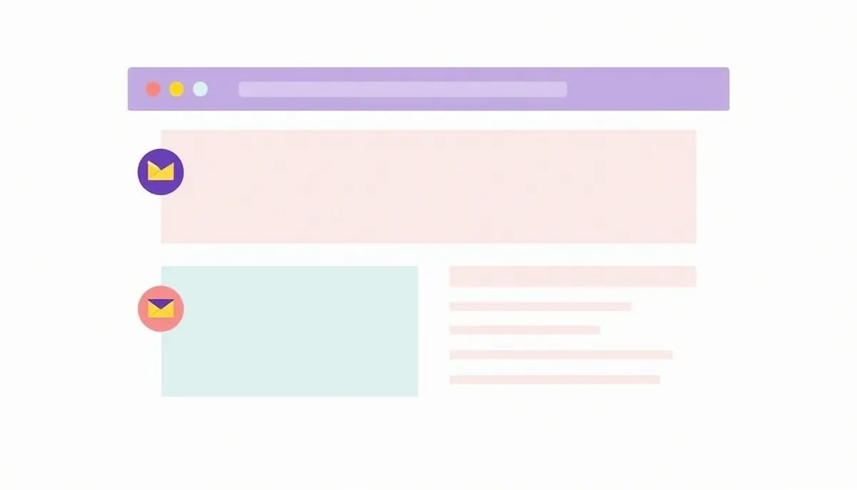 Email Marketing For Small Business: A 30-Day Start Plan 3 Illustration of three places on a web page to put an email sign-up form