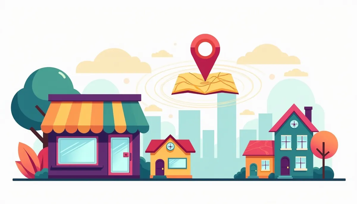 27 Ways To Grow Your Local Business (Pick 3, Start Today) 1 Storefront with map pin and ripples reaching nearby customers