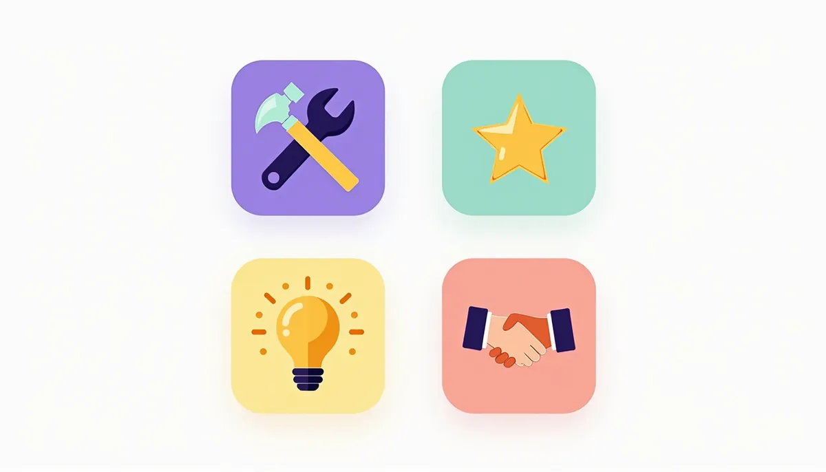 Illustration of four types of content for a business feed