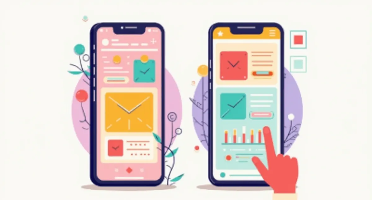 How Responsive Design Improves User Experience (7 Fixes) 1 Illustration of two phone screens, one crowded and one tidy