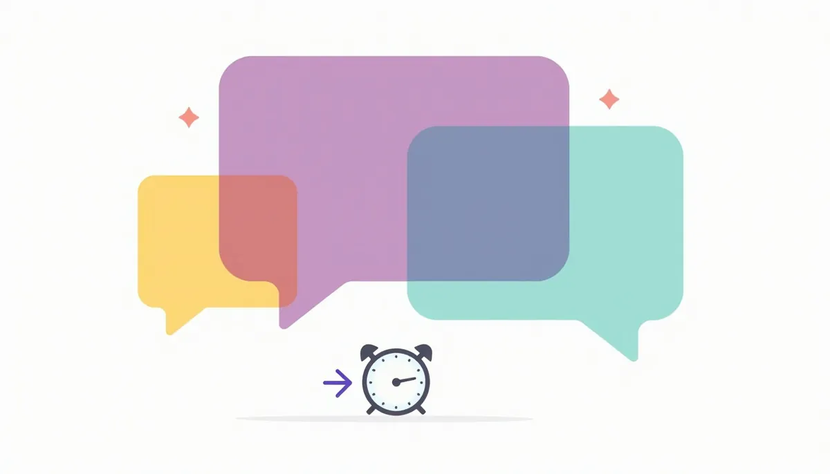 9 Social Media Tips For Small Business To Use This Week 3 Illustration of speech bubbles with a reply arrow and a clock