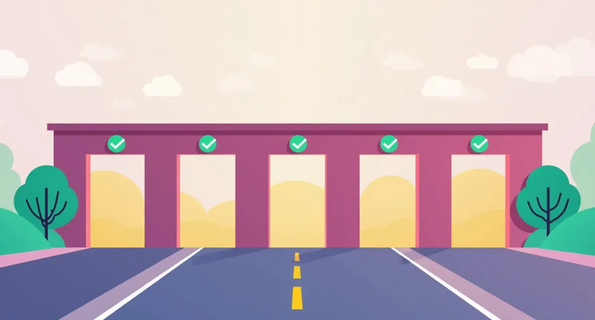 Website Redesign Blueprint: 10 Steps From Goal To Launch 1 Illustration of a road with five gates leading to a launched website