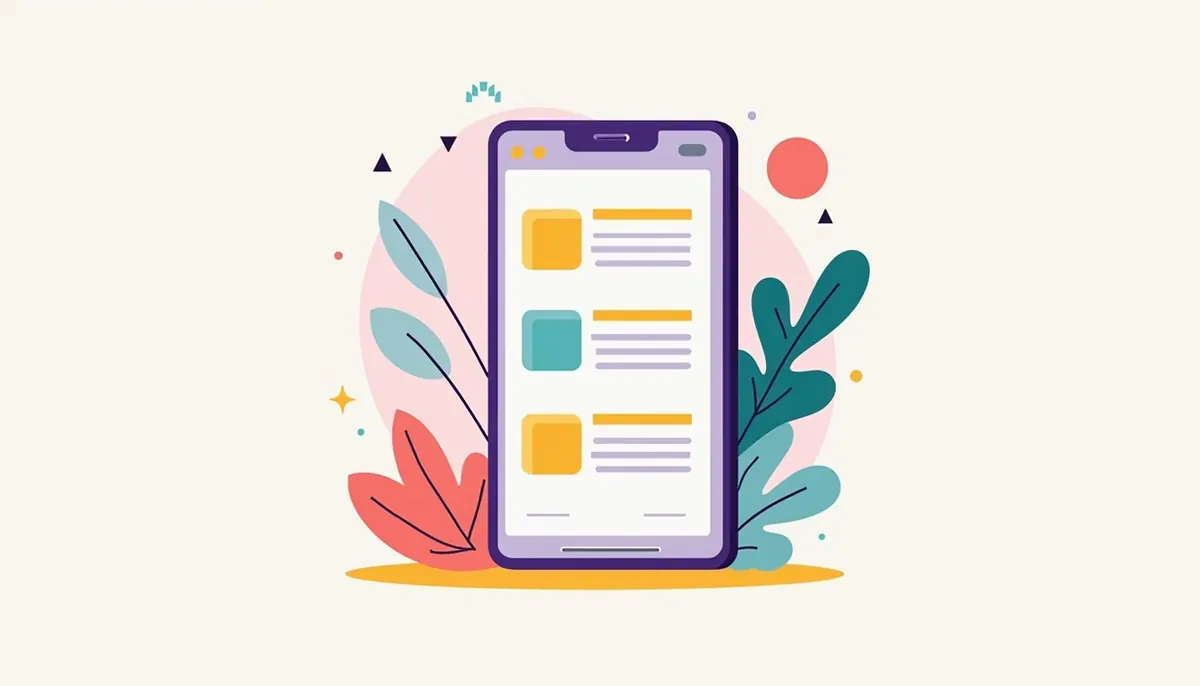 What Is Responsive Web Design? (And How To Test Yours) 2 Illustration of a phone screen with a simple stacked layout